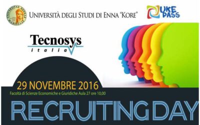 Recruiting day 29 Novembre 2016 – Stage formativi e inserimento lavorativo per laureati